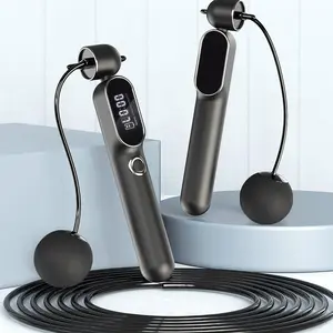 Cordless Jump Rope with Counter, 2 In 1 Weighted Ropeless Skipping Rope for Kids Women Men, Adjustable Digital Smart Jump Ropes for Fitness Workout Boxing Speed Training Home Gym jumprope large cordless ball-weighted jump rope ropeless jump rope