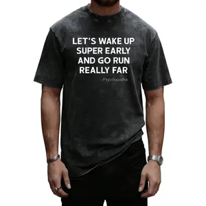 Distance Runner's Washed Tee with Funny Running Quotes – Team Running Shirt