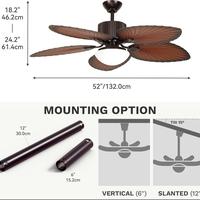 Broad Palm Fan Blade w/ Convex Light