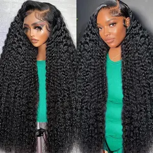 13x6 Lace Front Wigs Human Hair 200% Density Mongolian Kinky Curly Lace Front Wig HD Lace Wig Unprocessed Virgin Human Hair Wigs for Black Women Curly Human Hair Wig Wear and Go Glueless 28inch