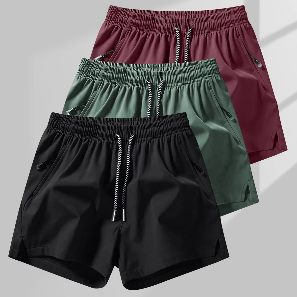 888 - Black + Army Green + Wine Red