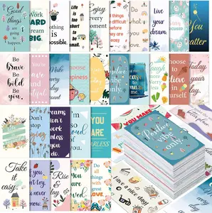 Jinei 300 Inspirational Affirmation Cards Positive Daily Motivational Cards Small Mini Encouragement Quotes for Women New Year Gifts(Flower Style)