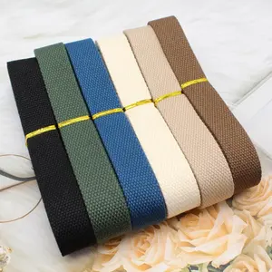 6 Pcs Heavy Cotton Webbing, 6 Color Mixed Polyester Cotton Webbing Strap, for Webbing Bag Handles, Bag Strap, Tote Bag Webbing, Cloth Belt, Making Outdoor Supplies Purse Accessories