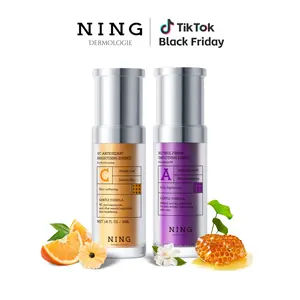 7-Day Radiant Skin Set |Vitamin C + Retinol  Brightening, Anti-aging, and Moisturizing Facial Serum, containing niacinamide, ethyl ascorbic acid, and peptides | Korean morning and evening skincare routine to fade dark spots and wrinkles. 2-bottle pack.