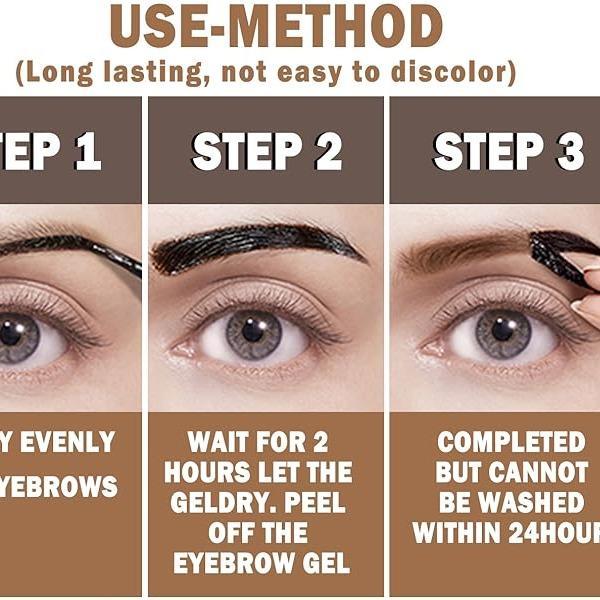 Easy Peel Off Eyebrow Tint Gel, TattooBrow Gel, Long-lasting, WaterproofCreating Full And Well-definedEyebrows Makeup Cosmetic