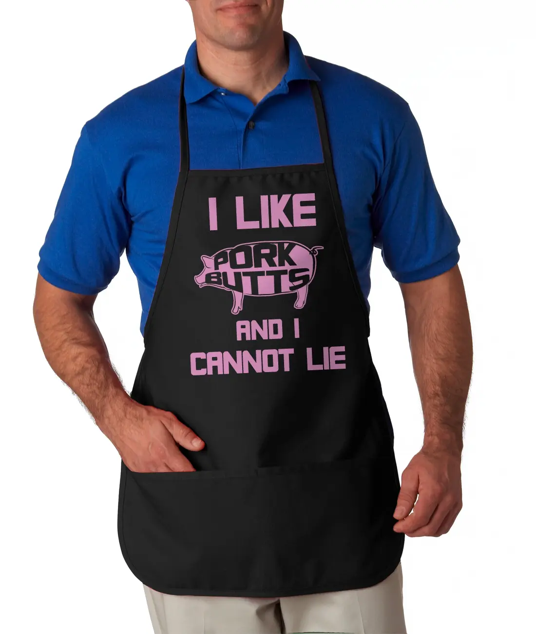 I LIke Pork Butts and I Cannot Lie Apron Funny Grilling Aprons Funny Aprons Adjustable Household Items Graphic Print Funny Food Cover Grilling Apparel for Men Black