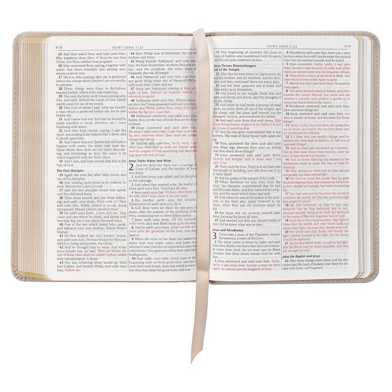 KJV Holy Bible, Compact Vegan Leather Red Letter Edition - Ribbon Marker, King James Version, Taupe (KJV Compact Editions) Imitation Leather – July 1, 2024