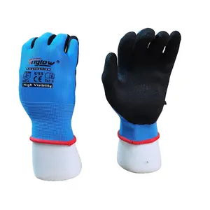 12 Pair TUGLOW BLUE Safety Gloves Sandy foam Coated for Grip