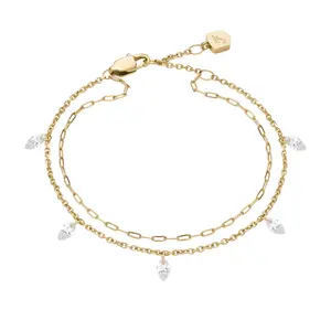 Fossil Women's Ellis Shaky Glitz Gold-Tone Stainless Steel Multi-Strand Bracelet