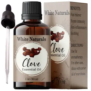 Organic Clove Essential Oil - 100% Pure & Natural, Therapeutic Grade, Undiluted, Aromatherapy Oil for Diffuser, Hair, Skin, Teeth, Gums & Oral Discomfort with Premium Glass Dropper