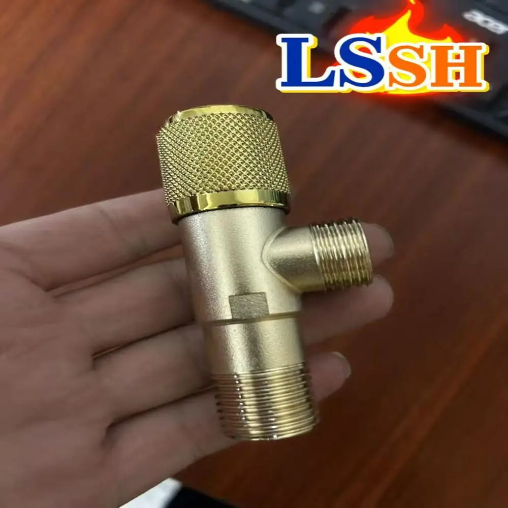 Full copper toilet angle valve, full copper mini angle valve, toilet gun, gray gold electroplated toilet angle valve/inlet valve