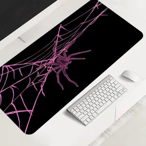Pink Stylized Spider Large-Sized Gaming Mouse Pad, Spider Desktop Protection Pad, Anti-Slip Rubber Lock Edge High-Definition Printing, Suitable For Computers, Laptops, Offices, Homes, Schools, Great Gift For Family And Friends