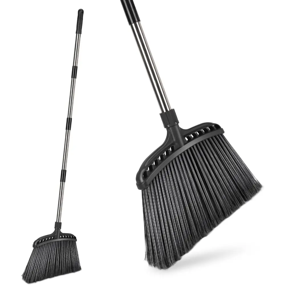 Heavy Duty Outdoor Broom with Special Stiff Bristles, 56cm Adjustable-Length Rods (Adjustable Quantity), 113cm Bristle Span, Physical Strength-Saving, Highly Efficient Floor Cleaning for Decks, Driveways, Industrial Areas