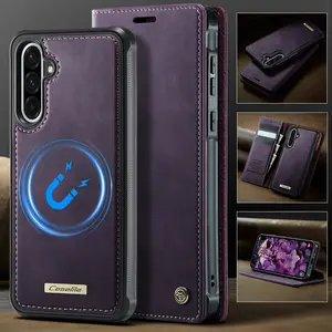 for Samsung Galaxy A17 A16 A36 A56 A15 A15 LTE A35 A55 A14 A13 Detachable Wallet Case Compatible with Magsafe, 2-in-1 PU Leather Flip RFID Blocking Card Holder Stand Shockproof Magnetic Protector Cover for Galaxy A04S  A52 A52S A53 A54 M44 5G Case