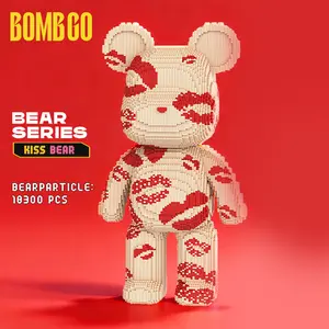 Bombgo Pixel Bear Building Block,Romantic Red Lips Super Big Bear,18300 pcs,Bear Toys,Birthday Gift,Christmas Gift,Educational Building Blocks,Trend Decoration,Cool Gifts,Brick,Family Bonding BlackFriday
