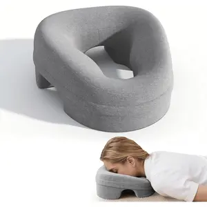 Down Pillow Massage Headrest for Bed, massage pillow  massage table,  Pillows, Sleeping Pillow,  Cradle After Eye , memory Removable Cover with Breathable Design, Light Grey