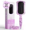 Wild Boar Bristle Curl Defining Hair Detangler Brush - Compact, Ergonomic Design with Comfortable Grip for Anti-Snagging Detanglement, Even Division, Volume Styling (For Thick Natural Curly Locks)