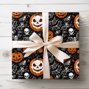 Black & Orange Halloween Wrapping Paper