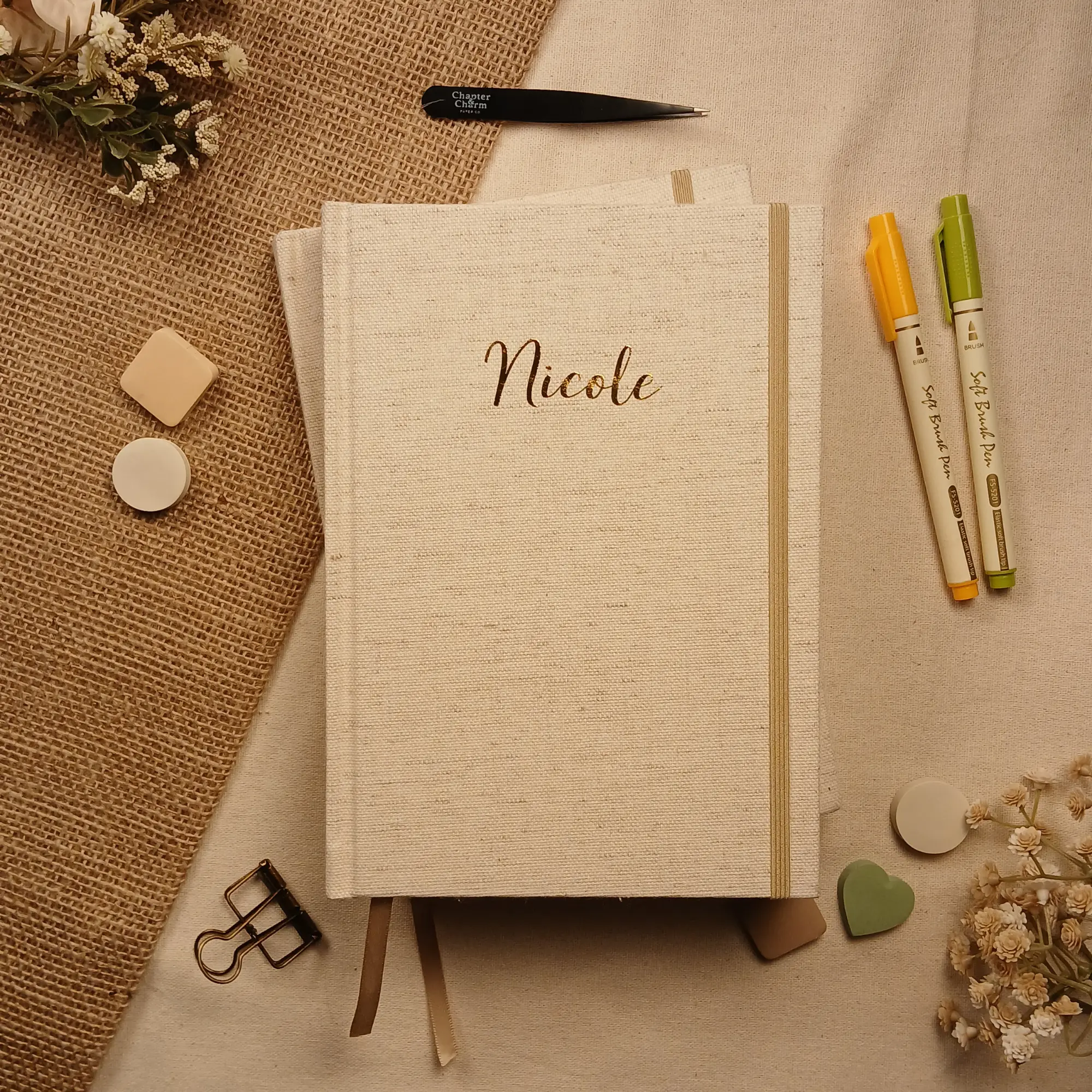 Pre-Designed A5 Journal, Personalized Dotted Planner, Weekly & Monthly Layouts, 252 Pages