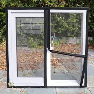 Black Zipper Window Screen Set, Multi Size Options, Stick-On Mesh Bug Screen, No Drill Easy Install, Breathable Mosquito Protection Net, Removable Reusable for Home Windows