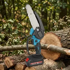 Mini Cordless Chainsaw 4" 6" Electric Pruning Saw, Lightweight Garden Tool for Branch Cutting Yard Work DIY Woodworking, Portable Outdoor Tool Kit with Safety Lock & Ergonomic Grip, Ideal for Orchard Maintenance, Shaping, Trimming.