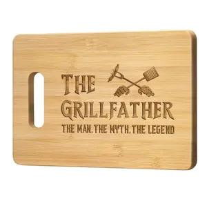 Wood Cutting Board for Kitchen Dad Cutting Board - The Grillfather, Gifts For Dad Chopping Board, Birthday Gifts For Dad Papa Father, Bamboo Cutting Boards For Kitchen Cooking Restaurant
