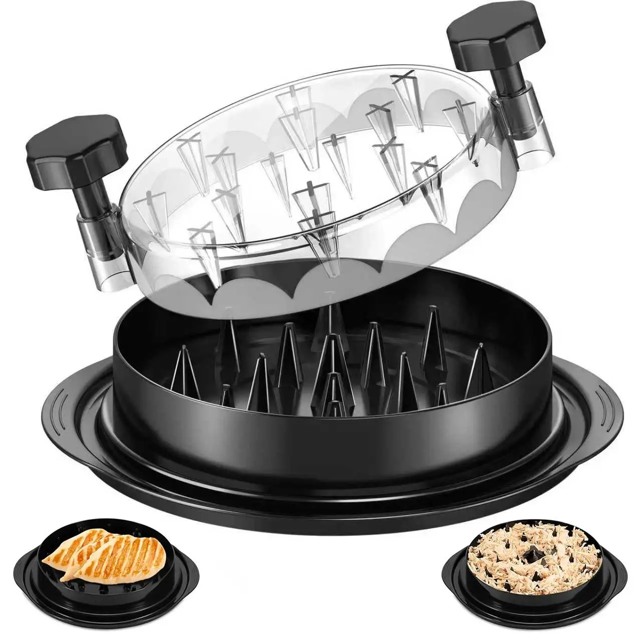 Chicken Shredder 8 Inches, Chicken Breast Shredder Tool, Cooked Meat Shredder With Clear Lid, Ergonomic Design, Auti-slip, Easy To Clean, Chicken Shredder Tool Twist, Food Chicken Shredder, Chicken Grinder, Kitchen Tool