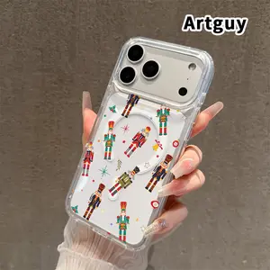 Magnetic Phone Case for iPhone 17 16  Pro Max Plus 15 14 13 12 11 Air E Nutcracker Christmas Dream  Printed Clear Acrylic All Coverage Cover Support Wireless Charging
