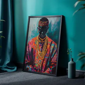 African Wall Art Contemporary Retro Wall Artwork Black Man Portrait Minimal African American Print Modern Afrocentric Art, Unframed, Room Decor