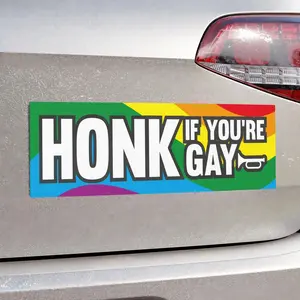Honk If You’re Gay, Car Decal Magnet, Cute Bumper Sticker, Car Accessories
