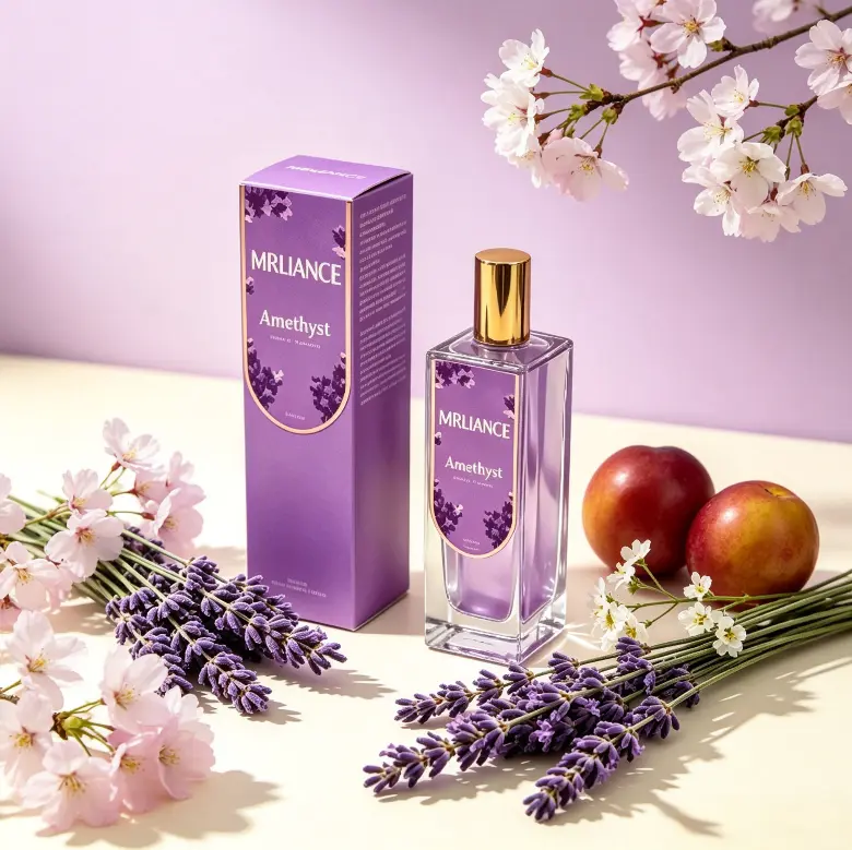 MRLIANCE Amethyst 100ml Cherry Blossom Women's Perfume - Elegant Luxury Authentic Light Scent, Daily Wear, Large Spray Bottle, Gift for Mom, Suitable for Work