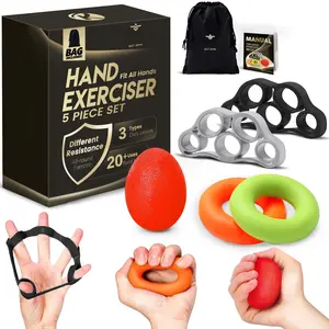 Grip Strength Trainer (5 Pack)  Forearm Strengthener Balls For Adults Hand Strengthening Devices Wrist Finger Physical Exercise Golf Baseball Climbing
