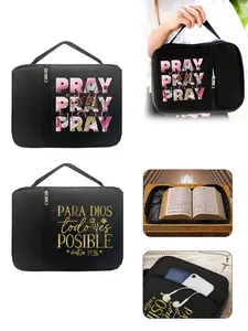 1pc Bible Bag, Bible Cover, Bible Holder, Hand-Held Storage Bag, Standard Size Bible Bag With Zipper&Pocket, Used For Bible Learning, Bible Cover, Letter Bible Box, Hand-Held Bible Bag, Very Suitable For Adult, Bible Learning Essential Accessories