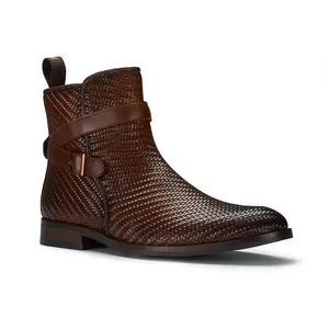 Polar Fox Derrick strapped chelsea boots, in Woven Brown, Men's Size 6.5 - 13