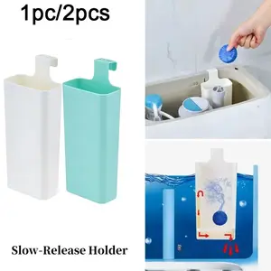 1Pc/2pcs toilet tank cleaning tablet holder, toilet tank bleach tablet storage box, hanging toilet bowl cleaning rack, used to prevent dissolved residues from polluting the water tank