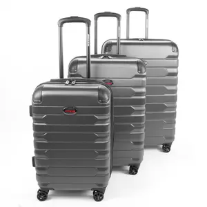 360 stand 3-Piece Mina Lightweight Polycarbonate Expandable Zip-Around Hardside Luggage Set, Gray (Model Excluded Due to IPR Restriction)