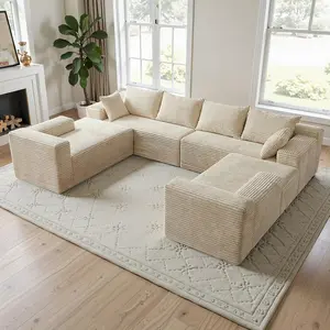 【#TikTokShopDealsforYouDays】【2 Packages Shipping】138'' Oversized U Shaped Sectional Couches, 8 Seater Modular Boneless Cloud Sofa with Chaise Lounges, 4-in-1 Flexible Combination Deep Seat Corner Large Couch,No Assembly for Living Room