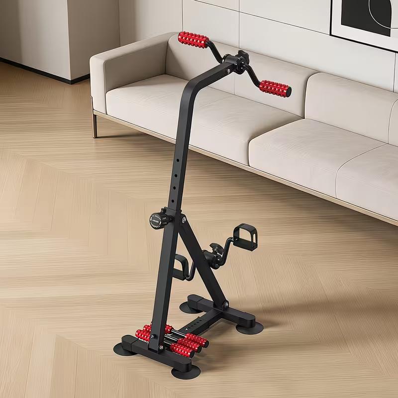 Sitting Pedal Exerciser for Seniors, 3-in-1 Rehabilitation Trainer for Arms, Legs & Knees, Home Rehabilitation Exercise Bike with Massage Rollers