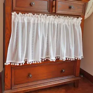 French Lace Kitchen Short Curtain, Small Window Treatment for Living Room Bedroom Cafe Decor, Elegant Home Accessories, Interior Decoration Accessories, Home Decoration Curtain