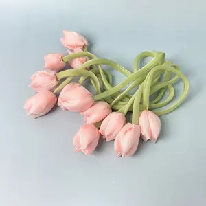 Tulip Floral Ribbon Handmade DIY Accessories Versatile Headwear Hair Decorations Fashion Peach Colorful Artificial Flower Materials Wholesale, Valentine's Day Lover's gift Decorative Ornaments