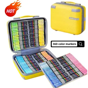 Guang Na 360-Color Multi-Functional Art Marker Set with Portable Carry Case - Coloring, Card Making - Ideal for Professional Artists, Students & School Supplies, Holiday Crafts (Christmas, Easter, Halloween)