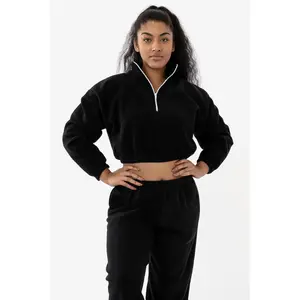 PF306 - Cropped Polar Fleece Half Zip Pullover