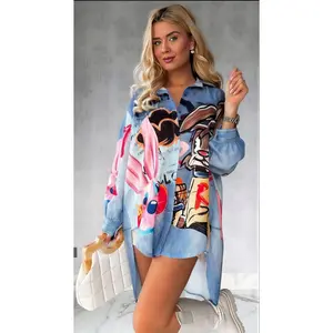 Urban Pop Art Denim Shirt - Bunny