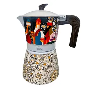 Cocina Criolla Limited Edition Moka Pots (Greca) "Mosaico de Reyes" Design