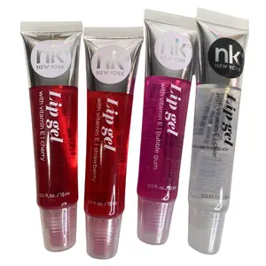 Nicka K New York Variety Set of 4 NK Hydrating Lip Gel - Vitamin E (Cherry, Strawberry, Bubble Gum, Clear)
