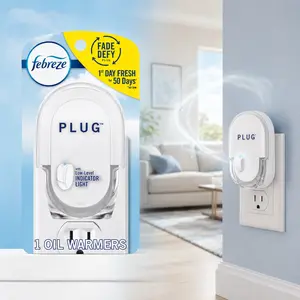 Febreze Noticeables Dual Scented Oil Warmer Plug-In Air Freshener,plug-in air freshener,dual-scent tech,odor eliminator,tough odor remover,30-day freshness,wall outlet warmer,compatible with Febreze plug warmers,bedroom,bathroom,kitchen,office,entryway,RV