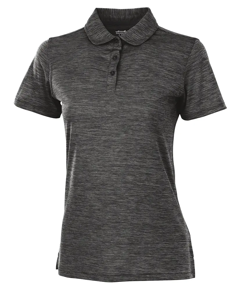 Charles River Apparel Women's Fashion Contemporary Fitted Athletic Performance Polo Shirt - Short-Sleeve, 3.98 oz/yd² Space Dye 100% Polyester Knit, Moisture-Wicking, UV Protection 20+, Antibacterial, Plain, Machine Washable Quick-Dry Active Wear