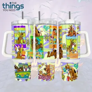Scooby Doo Mystery Tumbler 20oz-40oz Stainless Steel, Double Wall Insulated, With Handle & Straw – Funny Gift for Scooby Doo Lovers & Fans