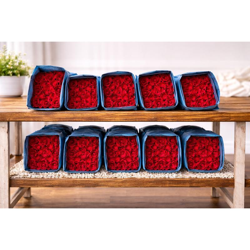 75 Farm-Fresh Red Freedom Roses – Ultra-Luxe Designer Bundle – FedEx Priority Overnight