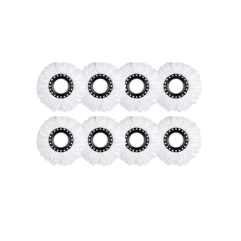 8 Pack Microfiber Mop Replacement Heads - 360° Rotating Pads, Water-Absorbent Spin Refills, Dirt-Dust Trapping, Easy Installation, Fits Round Cleaning Tools, Cleans Tile, Wood